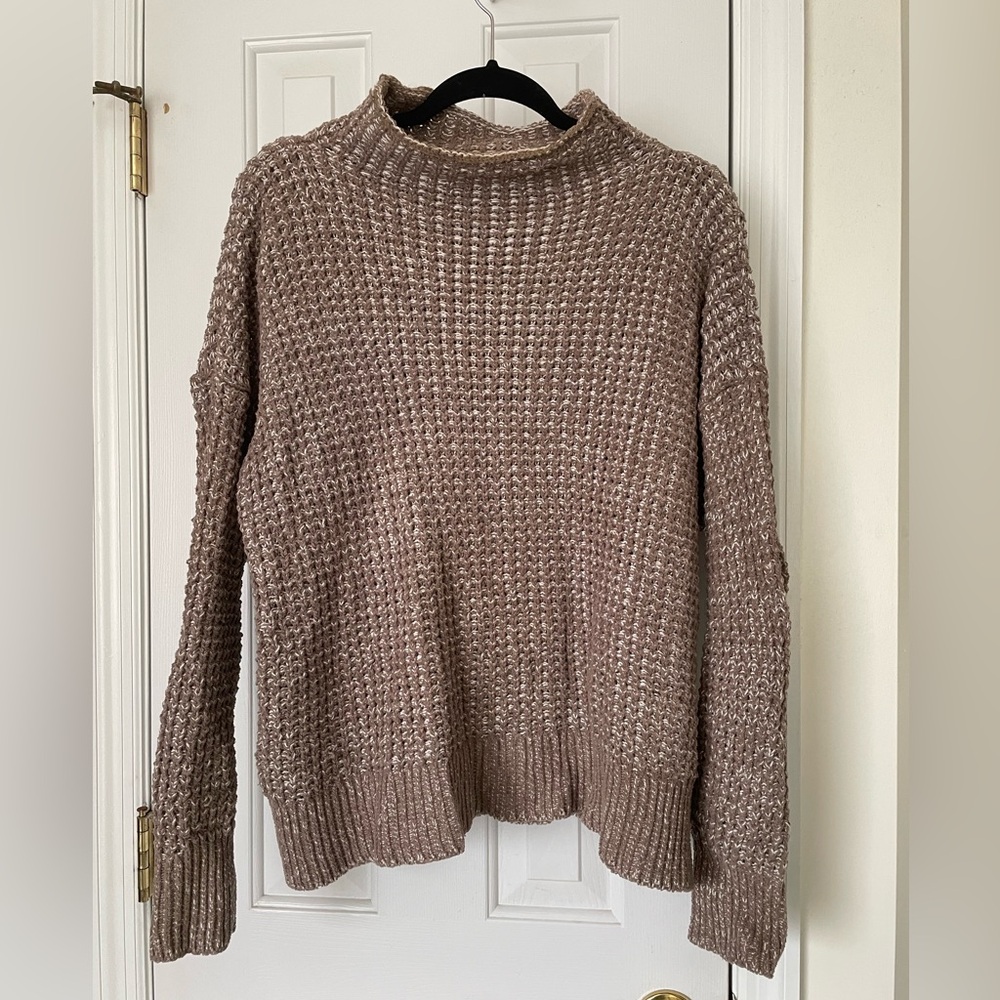 American Eagle Outfitters Taupe Knit Turtleneck Sweater